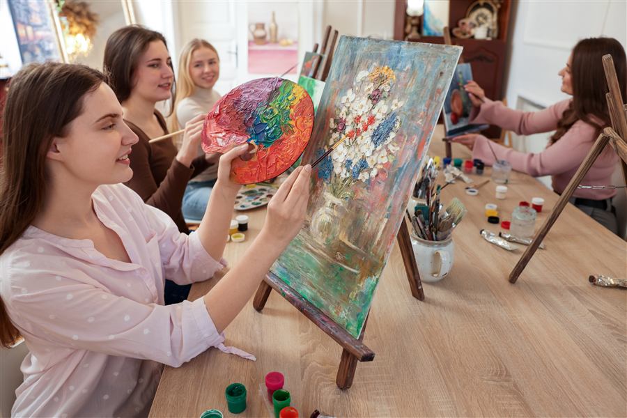Acryl und Öl